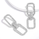 Fashion New Shiny Double-Sided Hanging Hollow Rhinestone Earrings - The Jewellery Supermarket