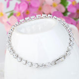 Fashion Silver AAA+ Cubic Zirconia Diamonds Circle Round Tennis Bracelet Bangle