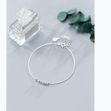 Fine 925 Sterling Silver Minimalist Geometric Light Beads Bracelet - The Jewellery Supermarket