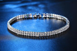 Fine Jewellery AAA+ Zirconia Diamonds Chain Silver Bracelet Bangle - The Jewellery Supermarket