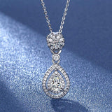Fine Jewelry AAA+ Cubic Zirconia Diamonds Silver Color Pear Shape Little Necklace Pendant - The Jewellery Supermarket