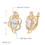 Fine Unusual Rose Gold Colour Ethnic Fashion AAA+ Zircon Diamonds Stud Earrings - The Jewellery Supermarket