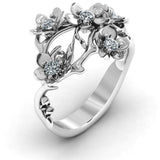 Flower Ring with AAA+ Crystal Cubic Zirconia Stylish Jewellery Ring - The Jewellery Supermarket