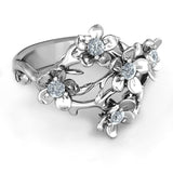 Flower Ring with AAA+ Crystal Cubic Zirconia Stylish Jewellery Ring - The Jewellery Supermarket