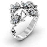 Flower Ring with AAA+ Crystal Cubic Zirconia Stylish Jewellery Ring - The Jewellery Supermarket