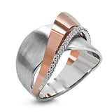Geometric Shape Metal Fashion AAA+ Cubic Zirconia Diamonds Ring