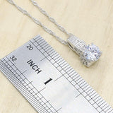 Geometric White Zircon Silver Color Jewelry Set for Women - The Jewellery Supermarket