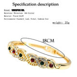 Gold Color Cuff Ethnic Rhinestone Thin Ethnic Style Bangles Bracelets - The Jewellery Supermarket