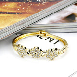 Gold Color Cuff Ethnic Rhinestone Thin Ethnic Style Bangles Bracelets - The Jewellery Supermarket