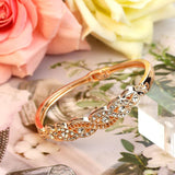 Gold Color Cuff Ethnic Rhinestone Thin Ethnic Style Bangles Bracelets - The Jewellery Supermarket