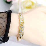 Gold Color Cuff Ethnic Rhinestone Thin Ethnic Style Bangles Bracelets - The Jewellery Supermarket