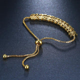 Gorgeous AAA+ Cubic Zirconia Diamonds Adjustable Charm Bracelet - The Jewellery Supermarket