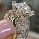 Gorgeous Big AAA+ Cubic Zirconia Diamonds Fine Wedding Anniversary Ring - The Jewellery Supermarket