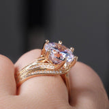 Gorgeous Gold Colour Solitaire AAA+ Cubic Zirconia Diamonds Bridal Wedding Rings - The Jewellery Supermarket