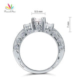 Gorgeous Vintage Style 2 Ct. Simulated Lab Diamond Silver Wedding Engagement Ring - The Jewellery Supermarket