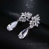 Graceful AAA Cubic Zirconia Diamonds Water Drop Bridal Earrings - The Jewellery Supermarket