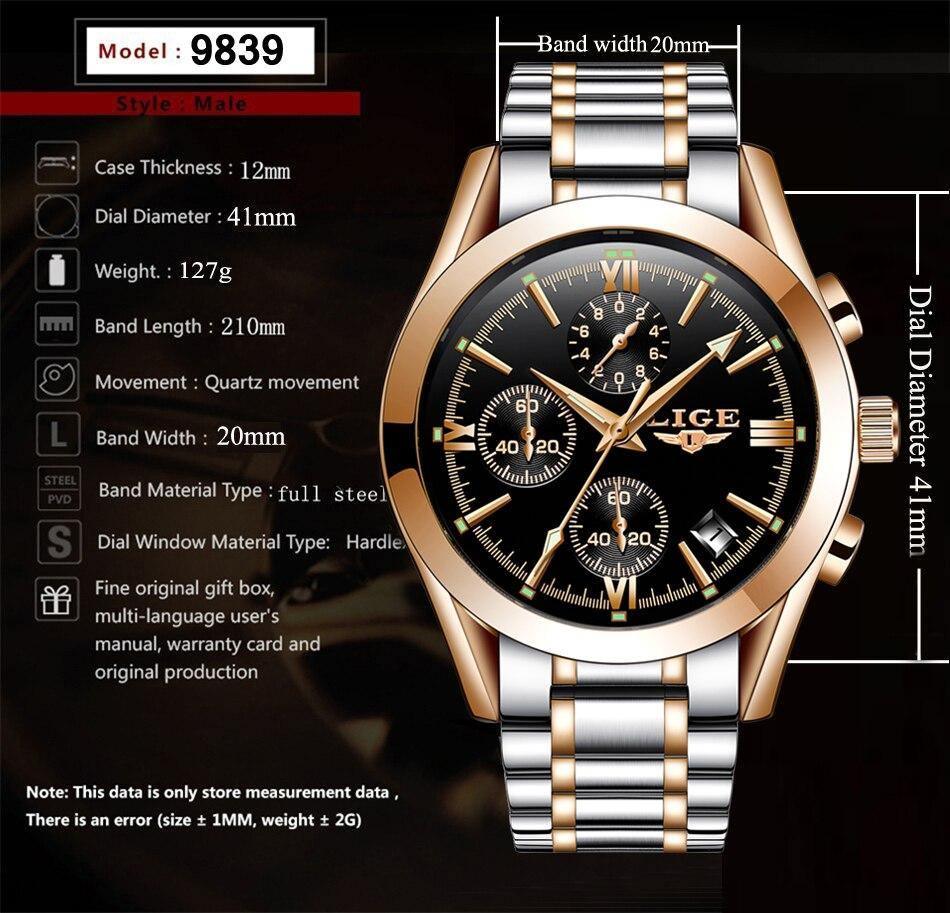 Great Gift Ideas for Men - Top Luxury Brand Military Sport Quartz Full Steel Watch - The Jewellery Supermarket