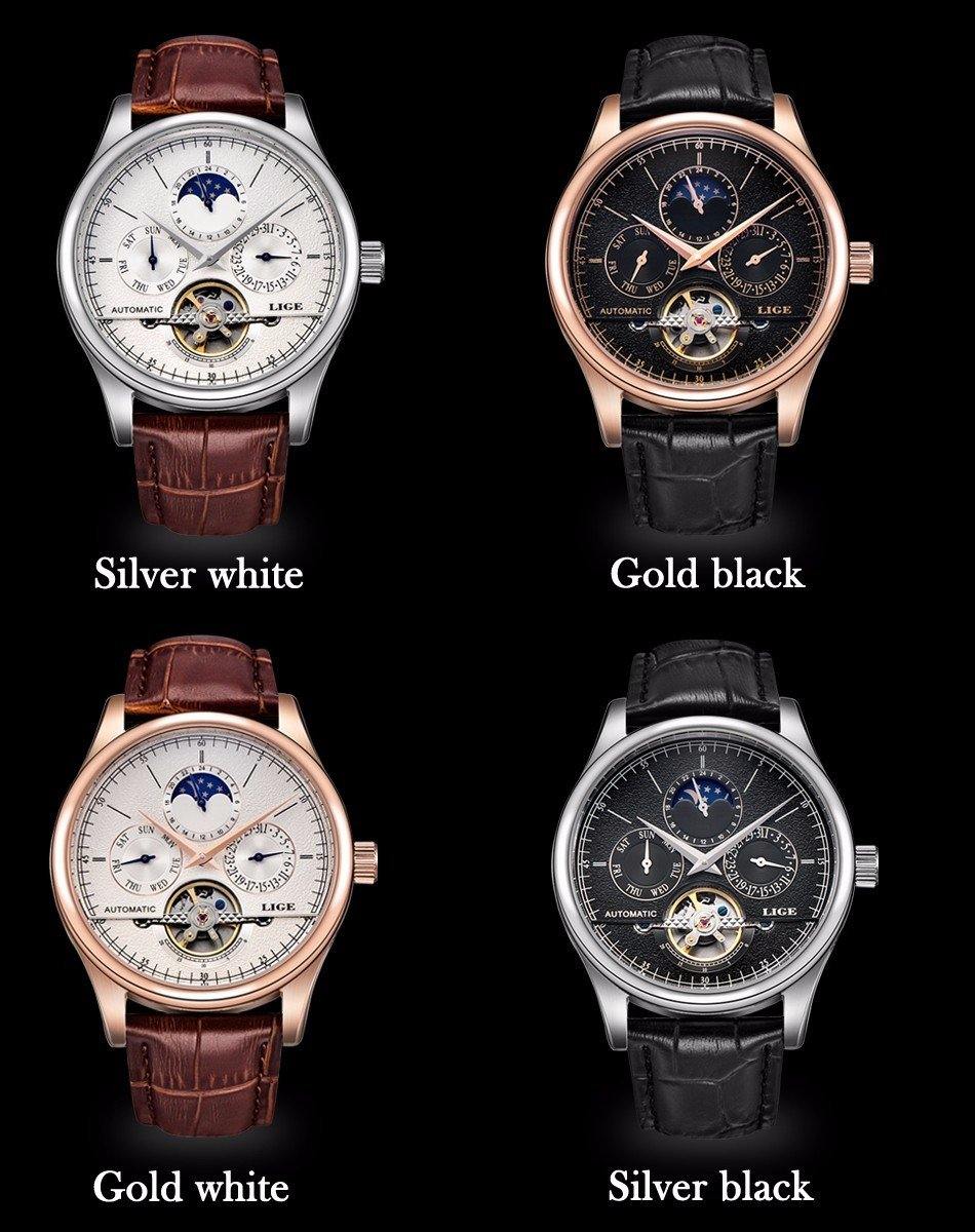Great Gift Ideas - Luxury Brand Classic Retro Style Tourbillon Genuine Leather Waterproof Business Wristwatch - The Jewellery Supermarket
