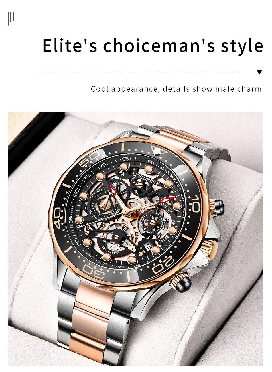 Great Gift Ideas - Top Luxury Brand Business Men's Automatic Skeleton Hollow Quartz Watches - The Jewellery Supermarket