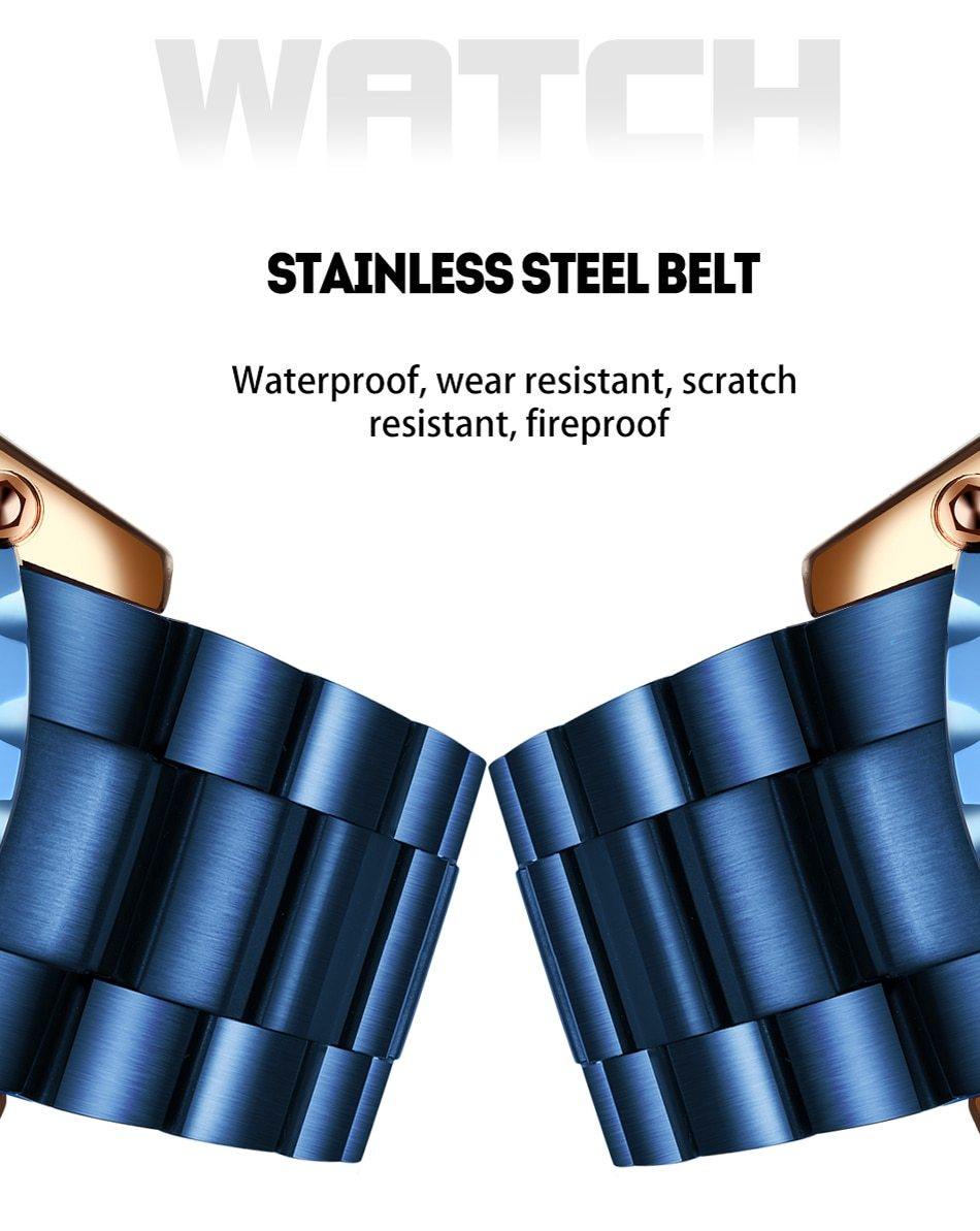 Great Gift Ideas - Top Luxury Brand Silver Stainless Steel 30m Waterproof Quartz Army Watch - The Jewellery Supermarket