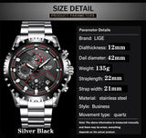 Great Gift Ideas - Top Luxury Brand Silver Stainless Steel 30m Waterproof Quartz Army Watch - The Jewellery Supermarket