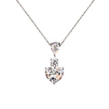 Heart cut 3ct Simulated Diamond Pendant  Silver Pendants Necklace