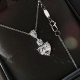 Heart cut 3ct Simulated Diamond Pendant Silver Pendants Necklace - The Jewellery Supermarket