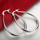 High Quality 41MM Silver Smooth Circle Big Hoop Earrings - The Jewellery Supermarket
