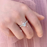 High Quality Delicate AAA+ Cubic Zirconia Diamonds Silver Colour Proposal Ring - The Jewellery Supermarket