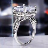 High Quality Gorgeous Silver Color Big AAA Cubic Zirconia Crystal Proposal Engagement Ring - The Jewellery Supermarket