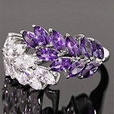 High Quality Trendy Delicate AAA Cubic Zirconia Crystal Leaves Ring