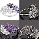 High Quality Trendy Delicate AAA Cubic Zirconia Crystal Leaves Ring - The Jewellery Supermarket