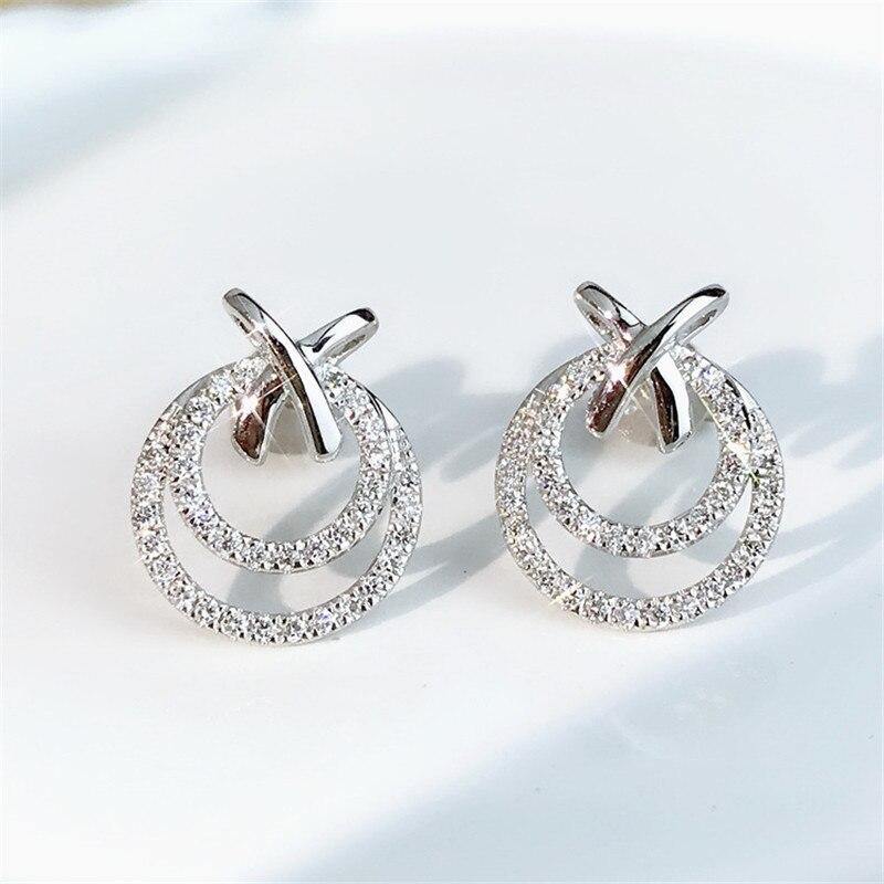 Hollow Butterfly Diamond Stud Silver Colour Earrings - The Jewellery Supermarket