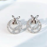Hollow Butterfly Diamond Stud Silver Colour Earrings - The Jewellery Supermarket