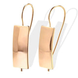 Hot Fashion Long Square Glossy Rose Gold Classic Simple Earrings - The Jewellery Supermarket