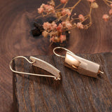 Hot Fashion Long Square Glossy Rose Gold Classic Simple Earrings - The Jewellery Supermarket