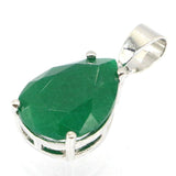 Hot Seller Big Drop Real Green Emerald White CZ Silver Earrings Pendant - The Jewellery Supermarket