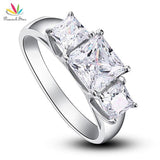 Impressive 1 Carat Three-Stones Simulated Lab Diamond Silver Luxury Ring