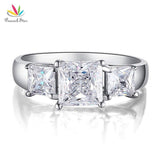 Impressive 1 Carat Three-Stones Simulated Lab Diamond Silver Luxury Ring - The Jewellery Supermarket