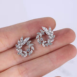 Lovely 925 Sterling Silver Round Rhinestone Stud Earrings - The Jewellery Supermarket