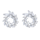 Lovely 925 Sterling Silver Round Rhinestone Stud Earrings - The Jewellery Supermarket