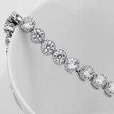 Luxury 4mm Round CZ Diamonds Silver Tennis Bracelet & Bangles For Women - The Jewellery Supermarket