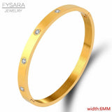 Luxury Brand Crystals AAA+ Cubic Zirconia Stainless Steel Love Bangles Bracelets - The Jewellery Supermarket
