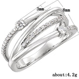 Luxury Dazzling Cross Micro Paved AAA+ Cubic Zirconia Diamonds Delicate Ring - The Jewellery Supermarket