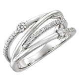 Luxury Dazzling Cross Micro Paved AAA+ Cubic Zirconia Diamonds Delicate Ring - The Jewellery Supermarket