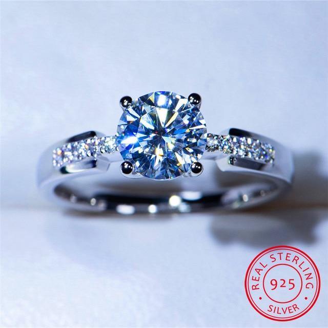 Luxury Female Solitaire Silver AAA+ Quality Zircon Diamond Wedding Engagement Ring - The Jewellery Supermarket