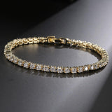 Luxury Gold Silver Color AAA+ Cubic Zirconia 18cm Tennis Bangle Bracelet For Women - The Jewellery Supermarket