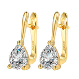 Luxury  Gold Silver Color Water Drop AAA+ Cubic Zirconia Earrings