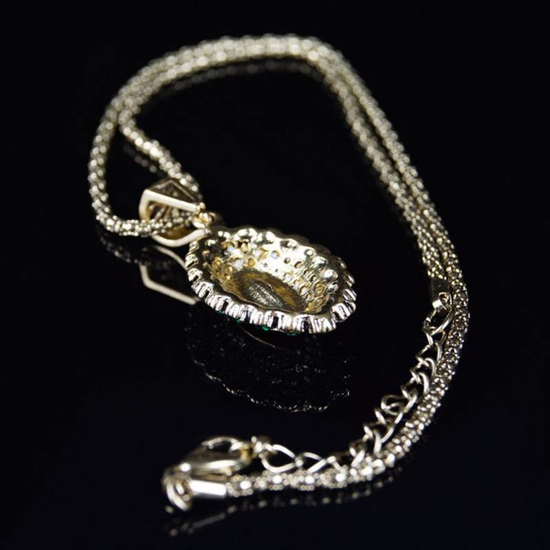 Luxury Green Crystal Flower Necklace Earring Ring Fashion Rhinestone Jewellery Set - The Jewellery Supermarket