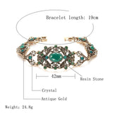Luxury Grey Crystal Ethnic Bridal Antique Gold Boho Hollow Flowers Vintage Jewellery - The Jewellery Supermarket